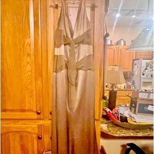 Gold/Beige Vera Wang evening dress, Size 8.
